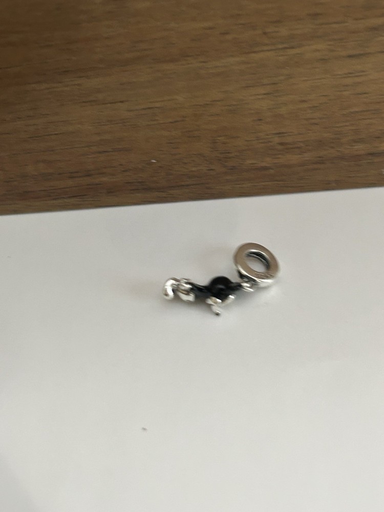 S925 Sterling Silver Dangle charm Black Mickey Mouse Charm Pendant