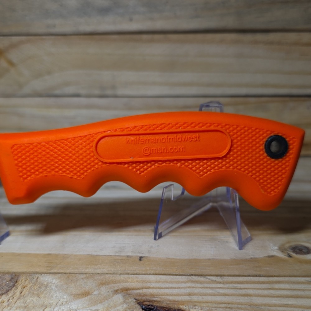 Utility Fixed Blade Knife Orange Handle w/ Plastic Sheath