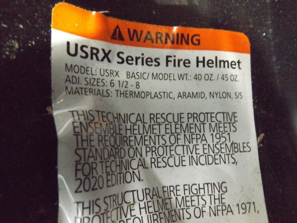 Bullard USRX Series Structural Fire Fighting Helmet - Adj. sizes 6½ - 8