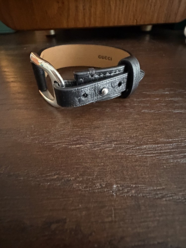 Gucci Silver Leather Bracelet