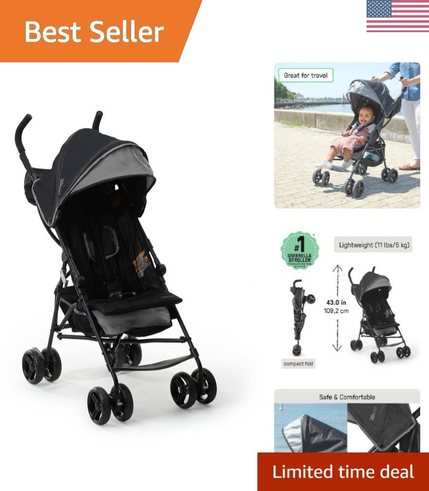 3D Mini Convenience Stroller – Lightweight Stroller with Compact Fold, Multi-...