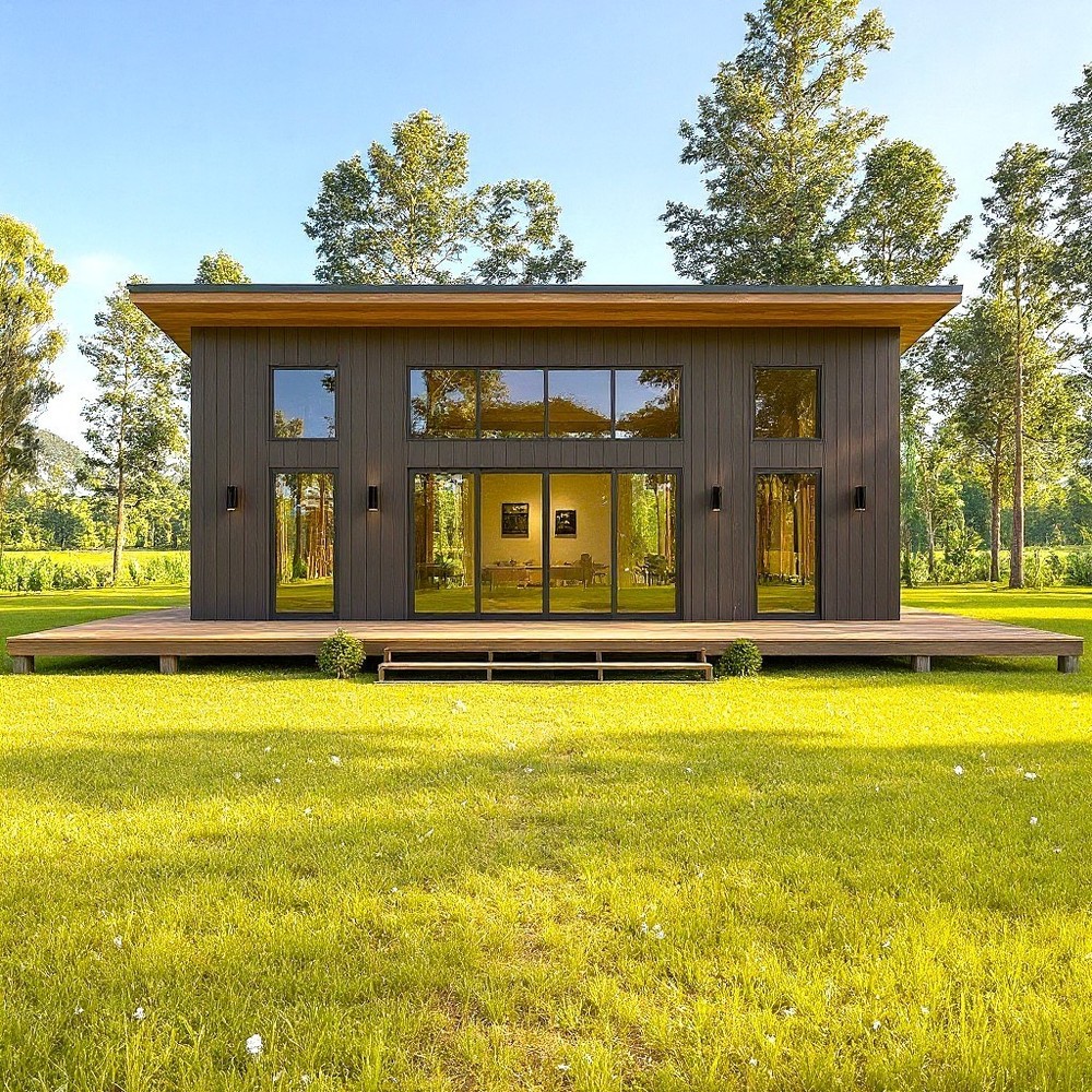 26’x36’ Lean Cabin Architectural Full Set Plan,Modern Cottage Construction Blue