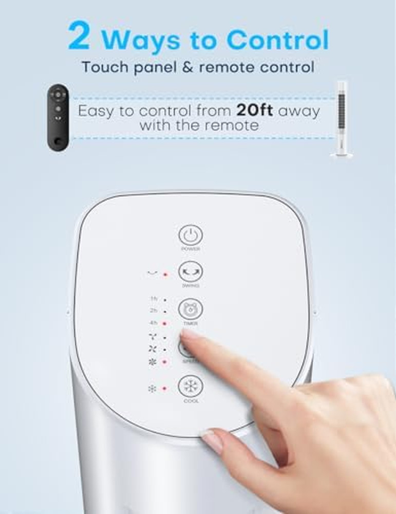 35" Smart Evaporative Air Cooler with Remote, 3 Speeds & Oscillation