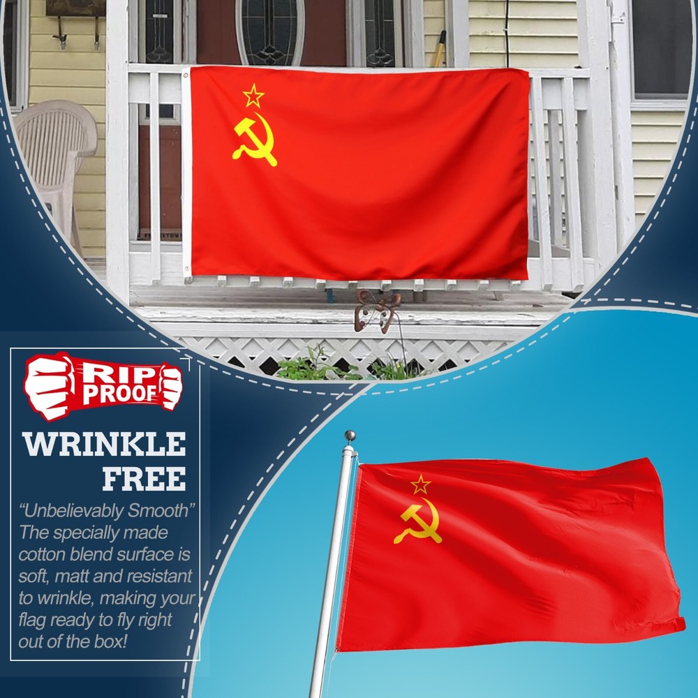 Anley Rip-Proof Technology Double Sided 3-Ply Soviet Union Flag 3x5 Ft