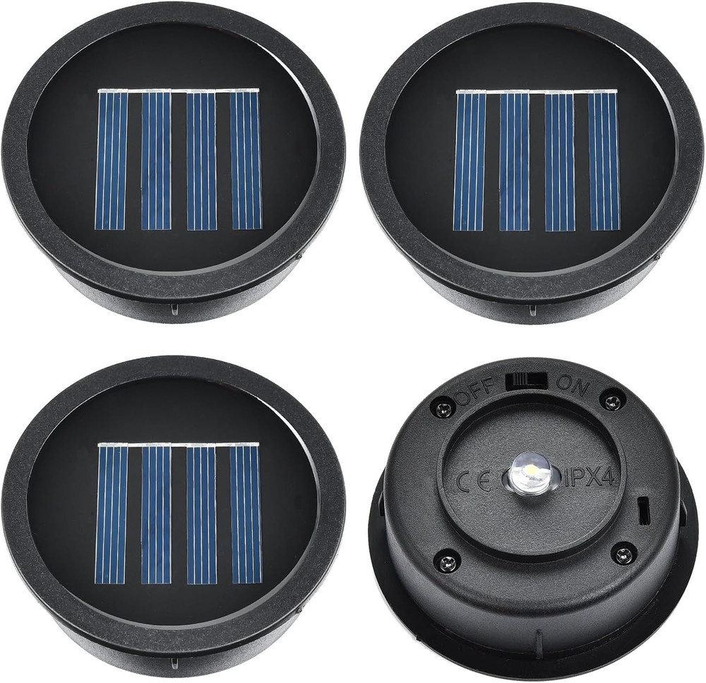 ELUTENG Solar Light Replacement Top 4 Pack (Top Size 2.76 Inch, Bottom Size 2.42