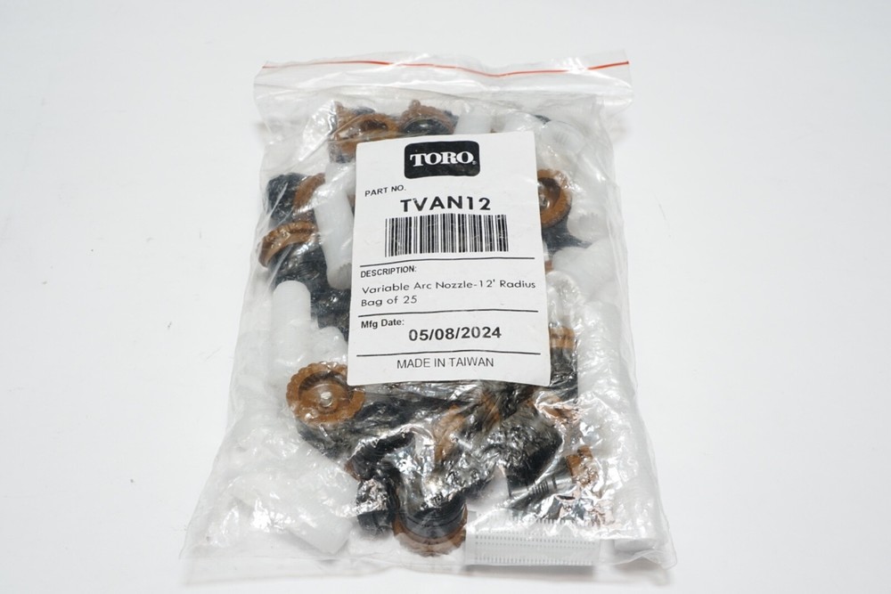 New Pack of 25 TORO TVAN12 VARIABLE ARC NOZZLE - 12" RADIUS Ships FREE