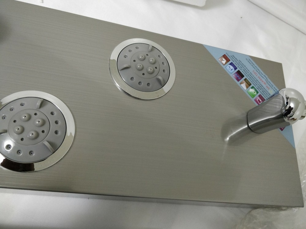 Rozin Stainless Steel Shower Panel Tower System, LED Rainfall Waterfall Shower