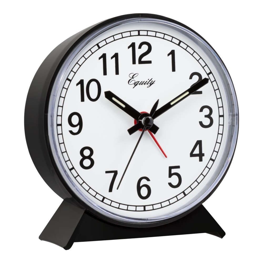 Equity 14075 Black Analog Wind-Up Alarm Clock Small,