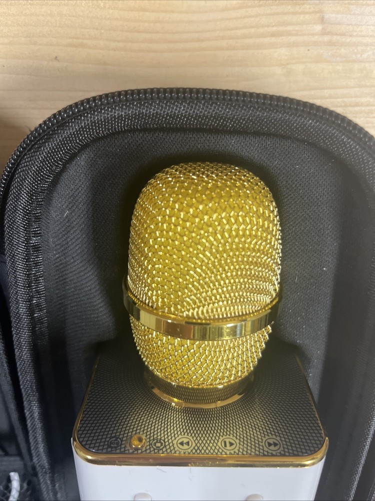 Microphone Bluetooth For Karaoke Portable For Android iPhone, Gold Color