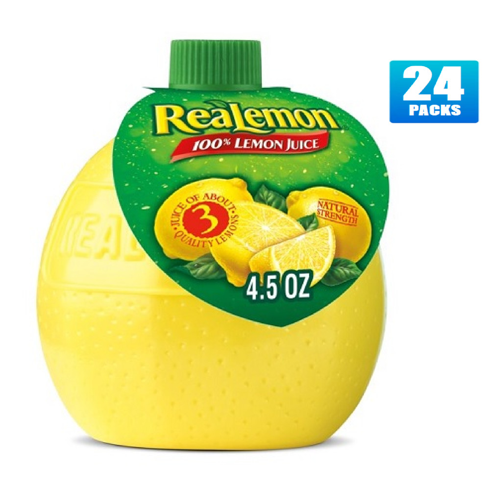 24x Bottles ReaLemon 100% Lemon Juice - 4.5oz Each