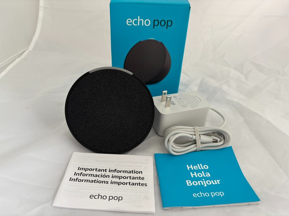 AMAZON ECHO POP SPEAKER ~ C2H4R9 ~ Black, New Open Box