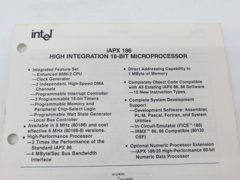 intel iAPX 186 High Integration 16-Bit Microprocessor July 1983 210451-003