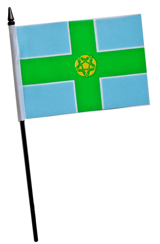 Derbyshire Small Hand Flag (6" x 4")
