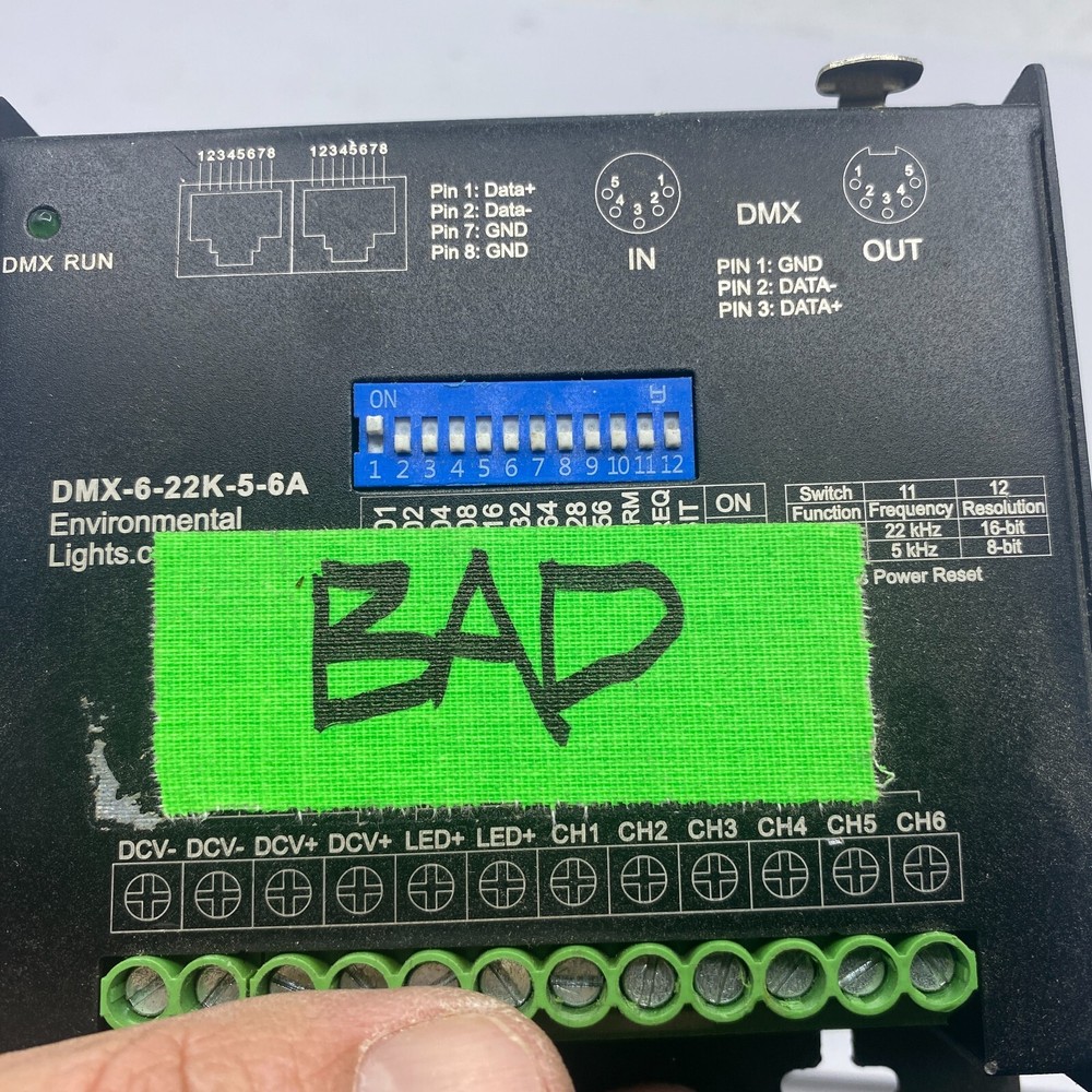 Environmental Lights DMX-6-22K-5-6A DMX Decoder-Studio 6A-6 Channels 🔔