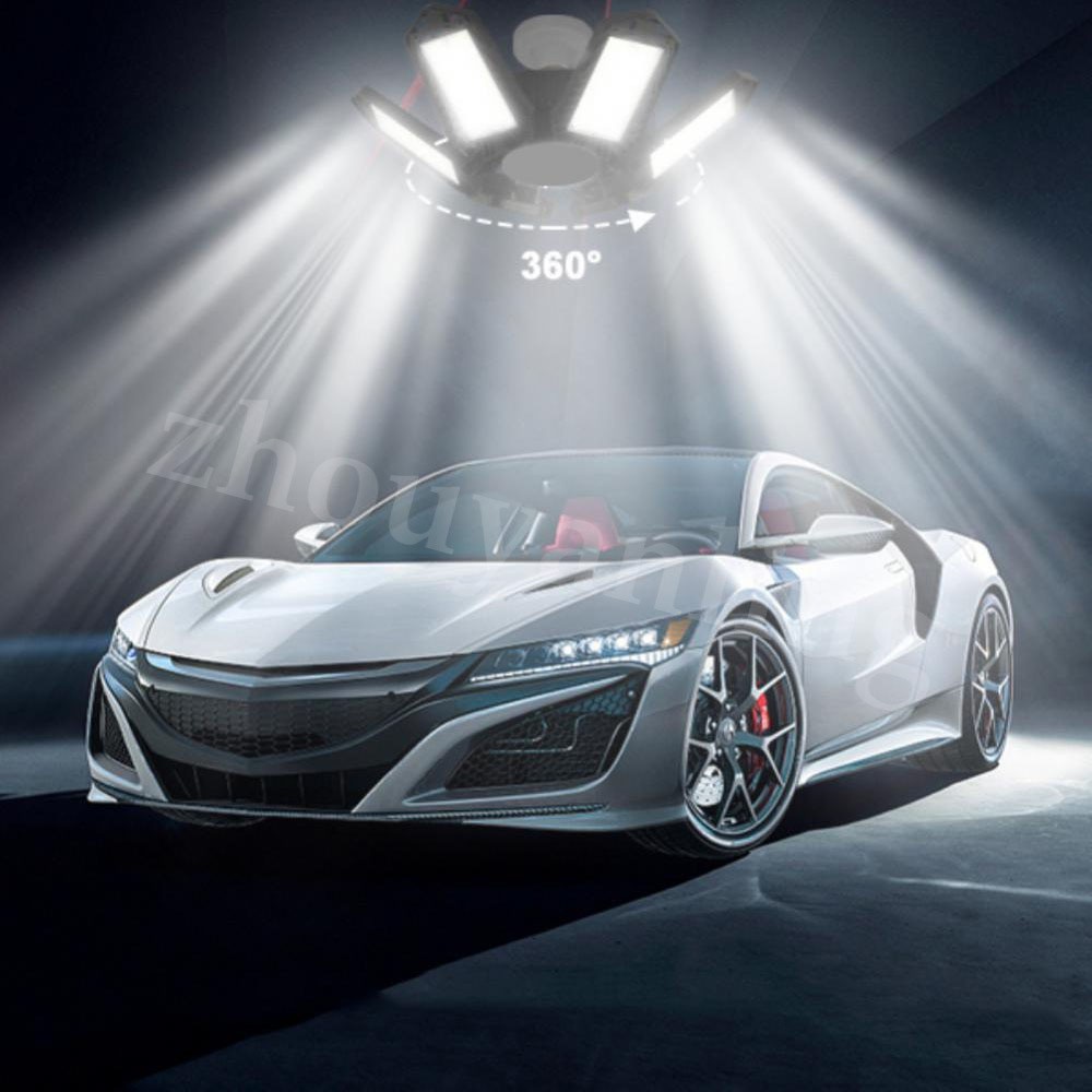 12000000LM LED Garage Light Super Bright Work Shop Ceiling Light Deformable HJ