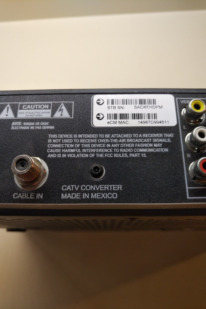 Technicolor (Cisco) 9865 HDC Digital Home Cable Receiver