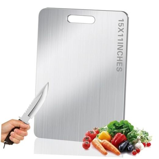 Titanium Cutting Board for Kitchen, Stainless Non Stick Chopping Board, Large