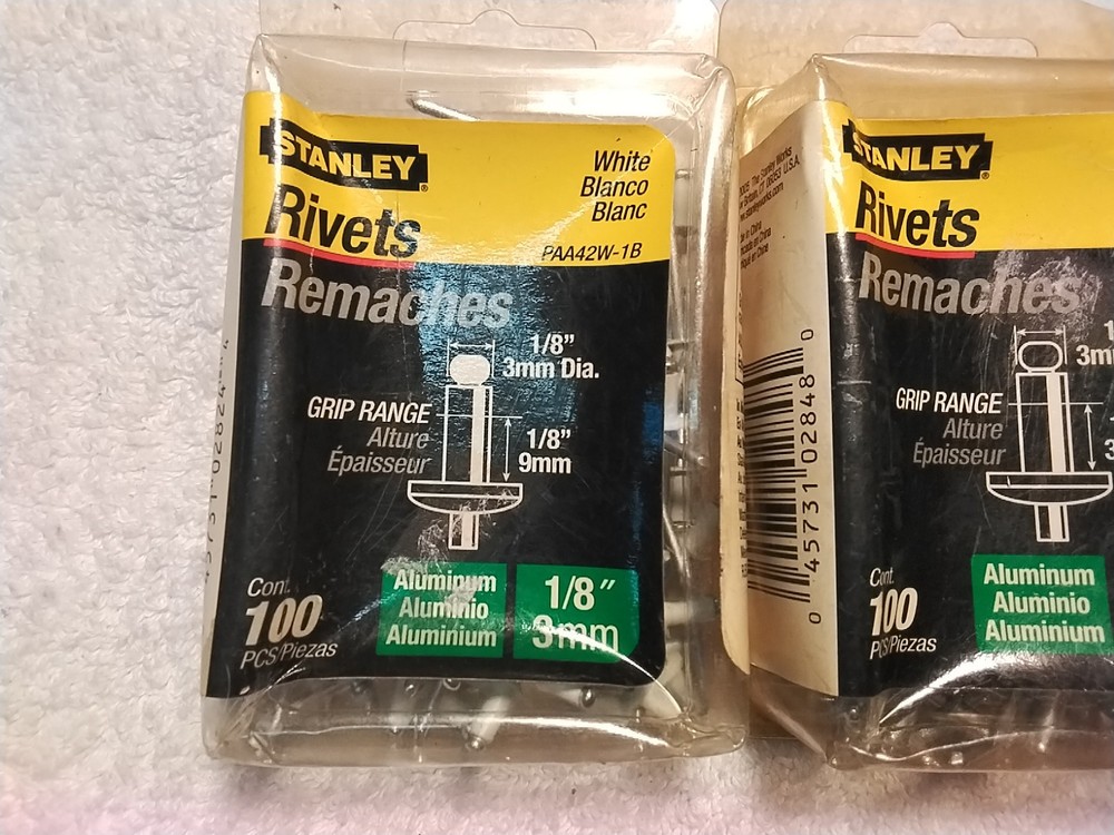 300pc STANLEY ASSORTED SIZES RIVETS