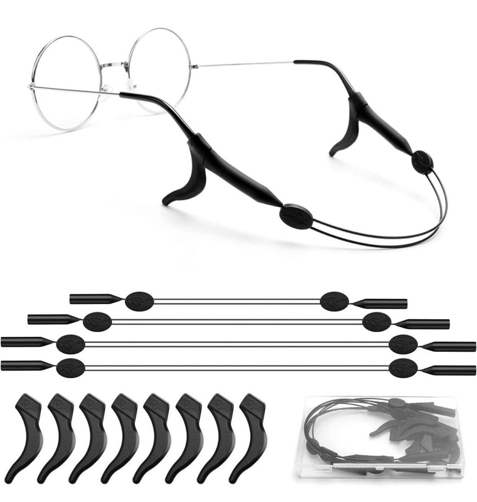 12Pcs Adjustable Glasses  (4pcs) Strap and Ear Hook (8Pcs)