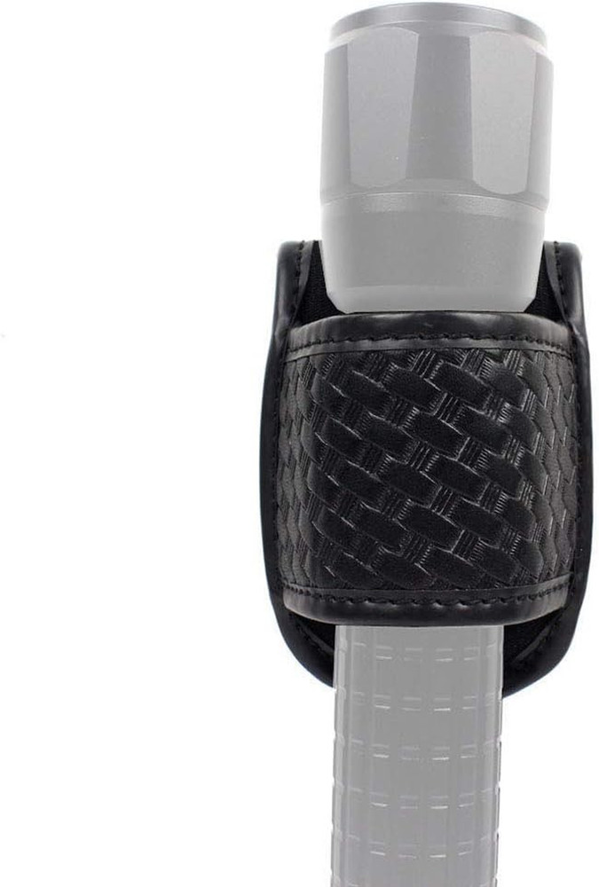Basketweave Open Top D Cell Compact Light Holder, Duty Belt Accessories-Flashlig