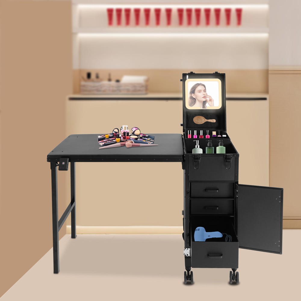 Professional Rolling Makeup Train Case Cosmetic Trolley Makeup Storage Organizer