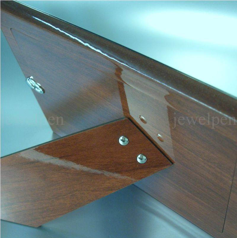 High Quality Smooth & Bead Edging Solid 925 Sterling Silver Photo Wooden Back