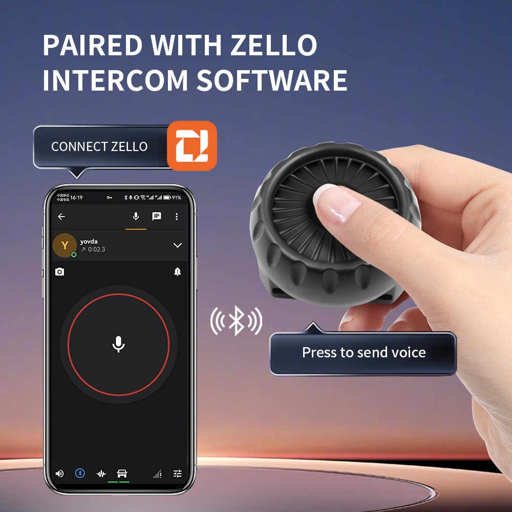 Bluetooth-compatible PTT Button Switch Controller For Zello Voice Intercom