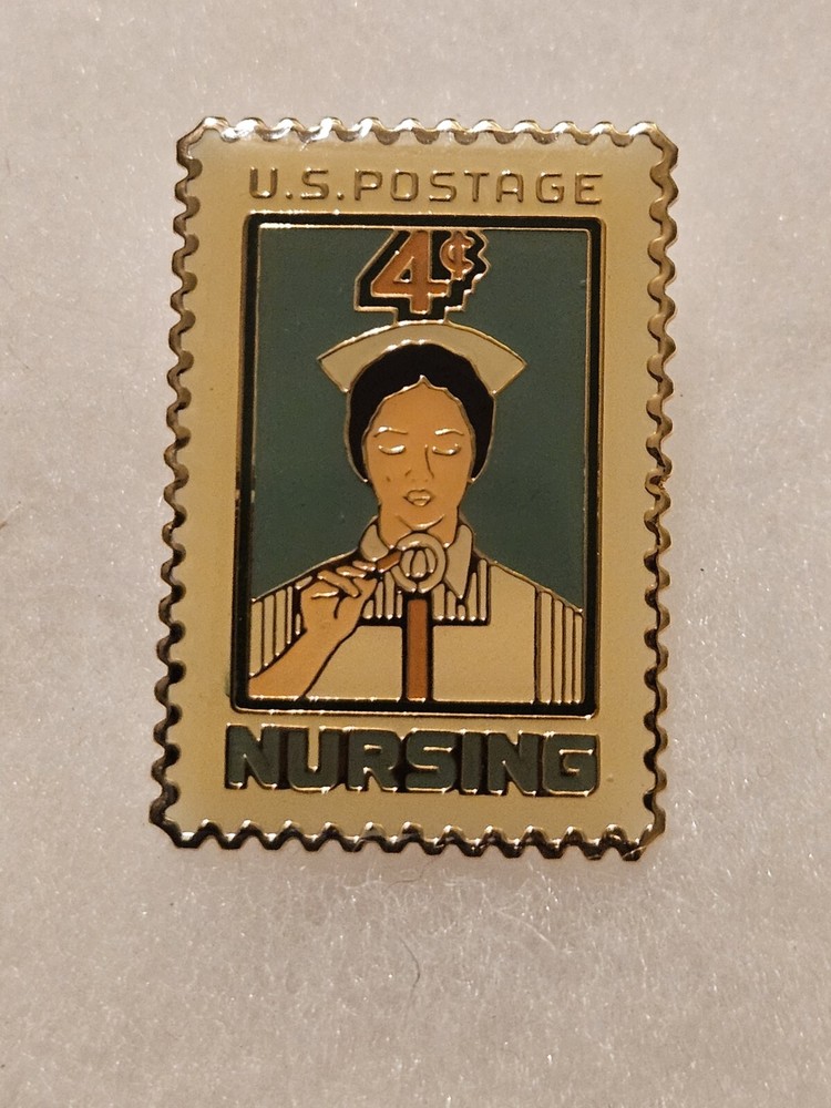 STUDENT NURSE ENAMEL PIN 1991 4CENT STAMP Lighting Candle