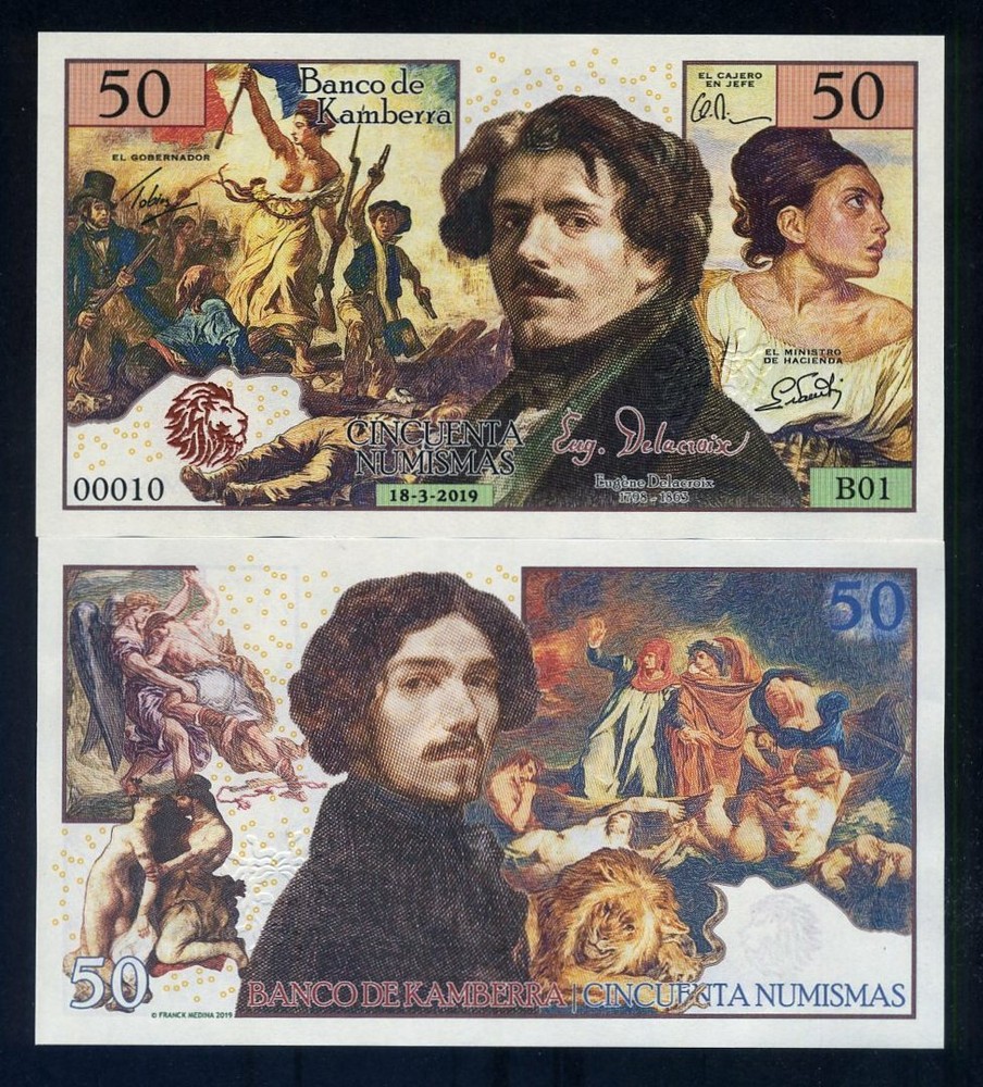 Kamberra, 50 Numismas, 2019, UNC - Eugene Delacroix
