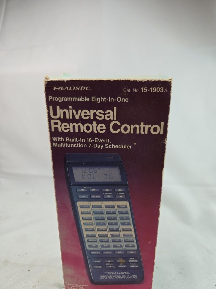VINTAGE Realistic Programable 8-in-1 Universal Remote Control 15-1903A -Working!