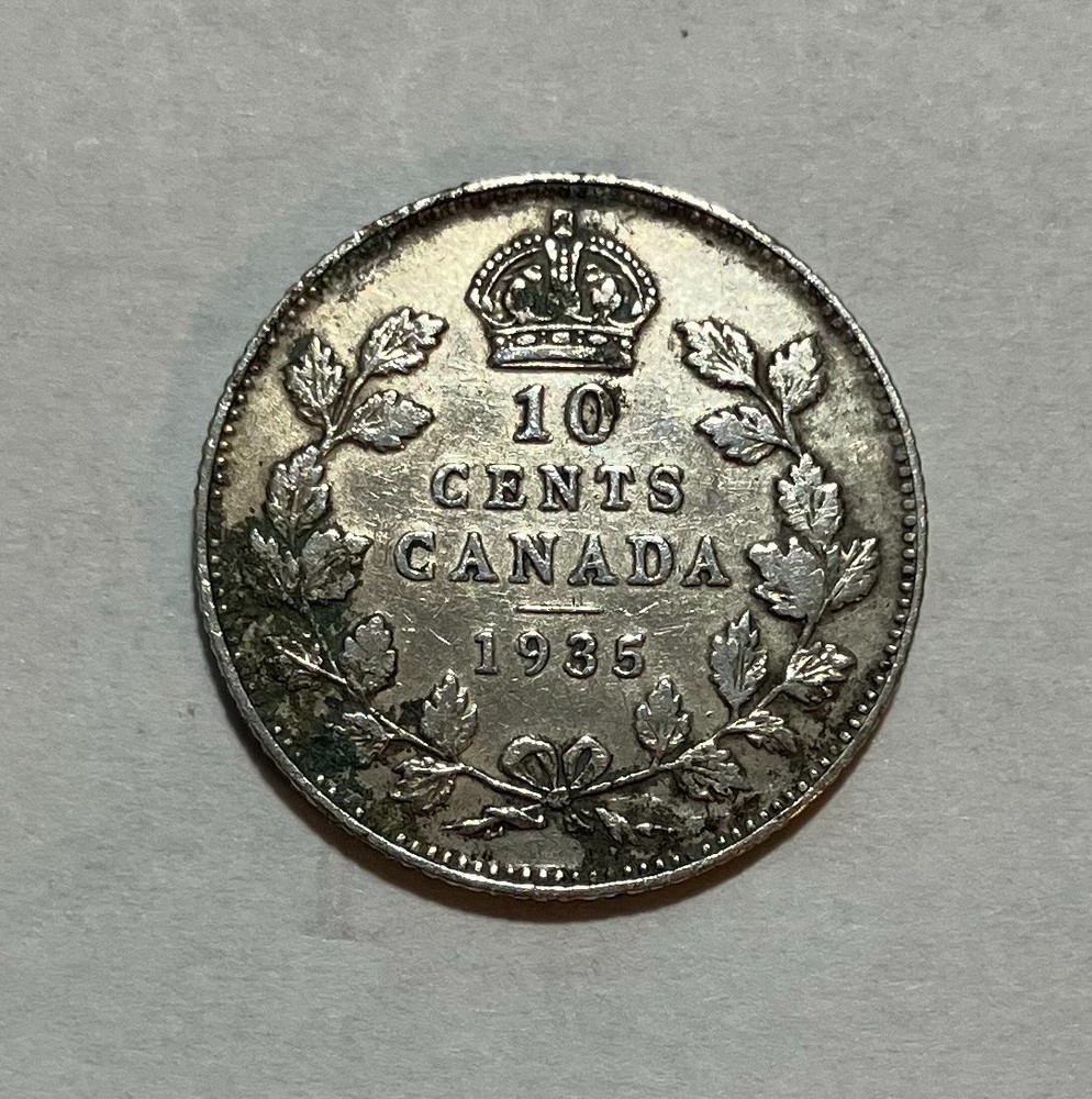 1935 Canada Silver 10 Cents