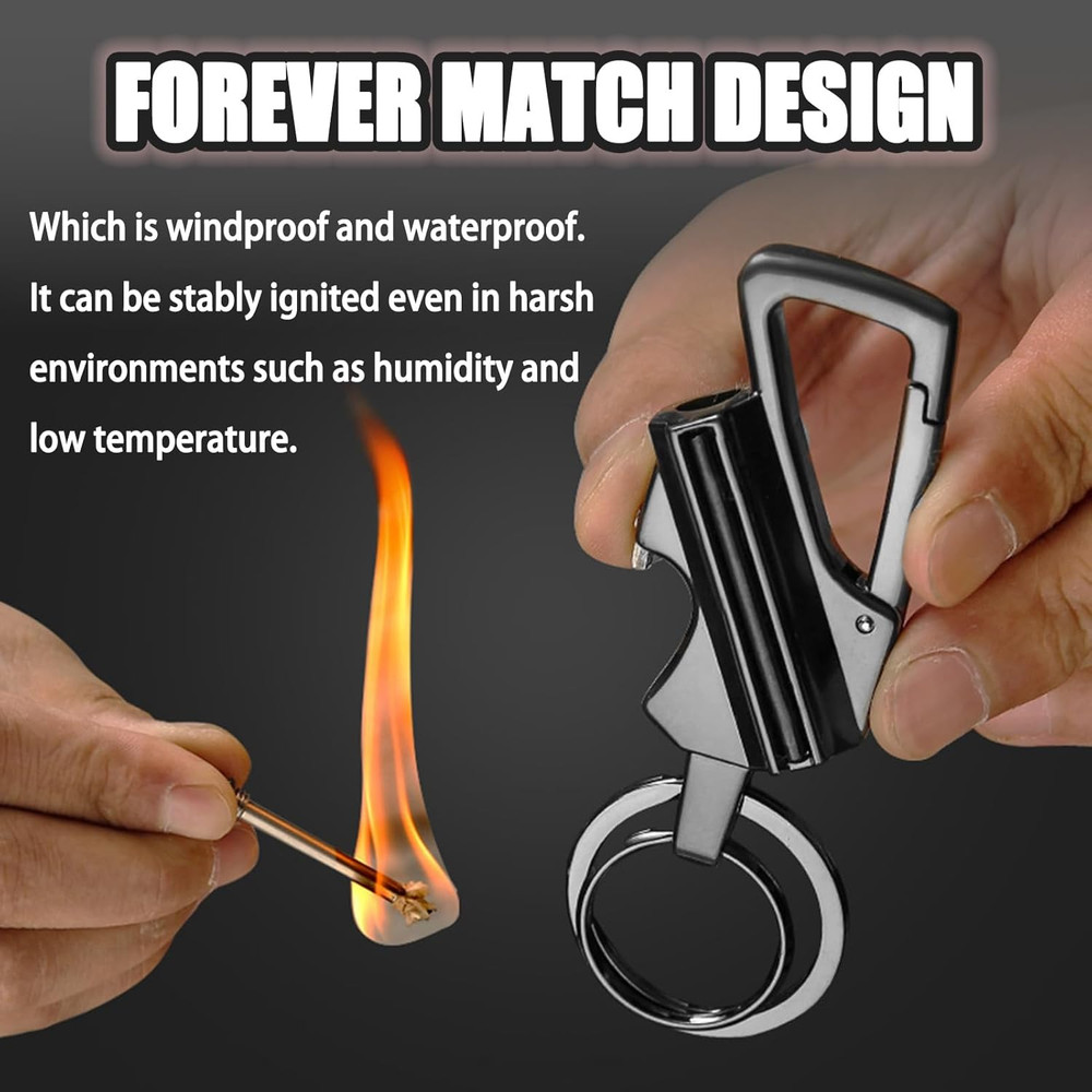 Waterproof Match Permanent Black Lighter Striker Fire Starter Emergency Survival