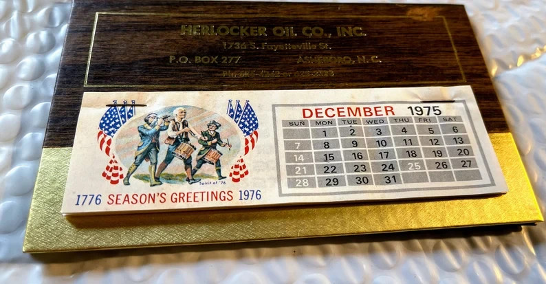 1976 Vintage desk calendrer