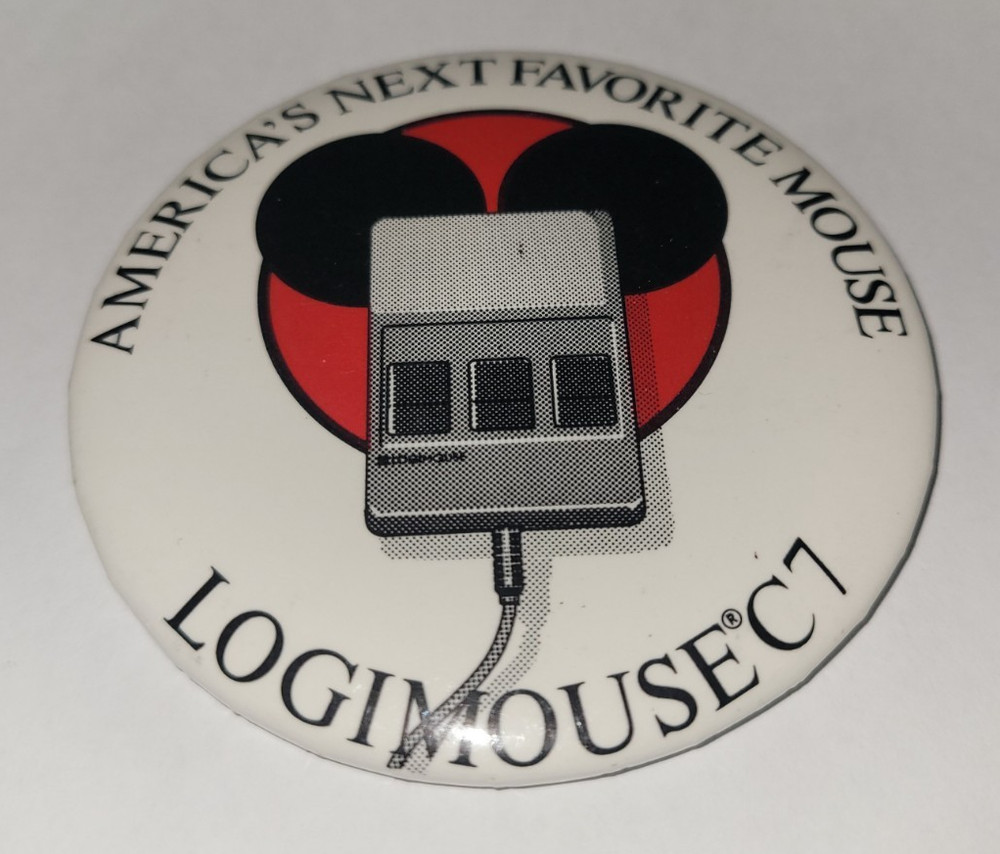 Logitech Logimouse C7 Mouse  Computer Button Pin Pinback