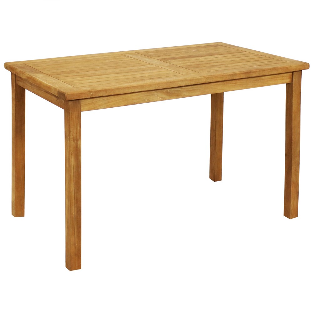 47.25 in Solid Teak Rectangular Patio Dining Table by Sunnydaze