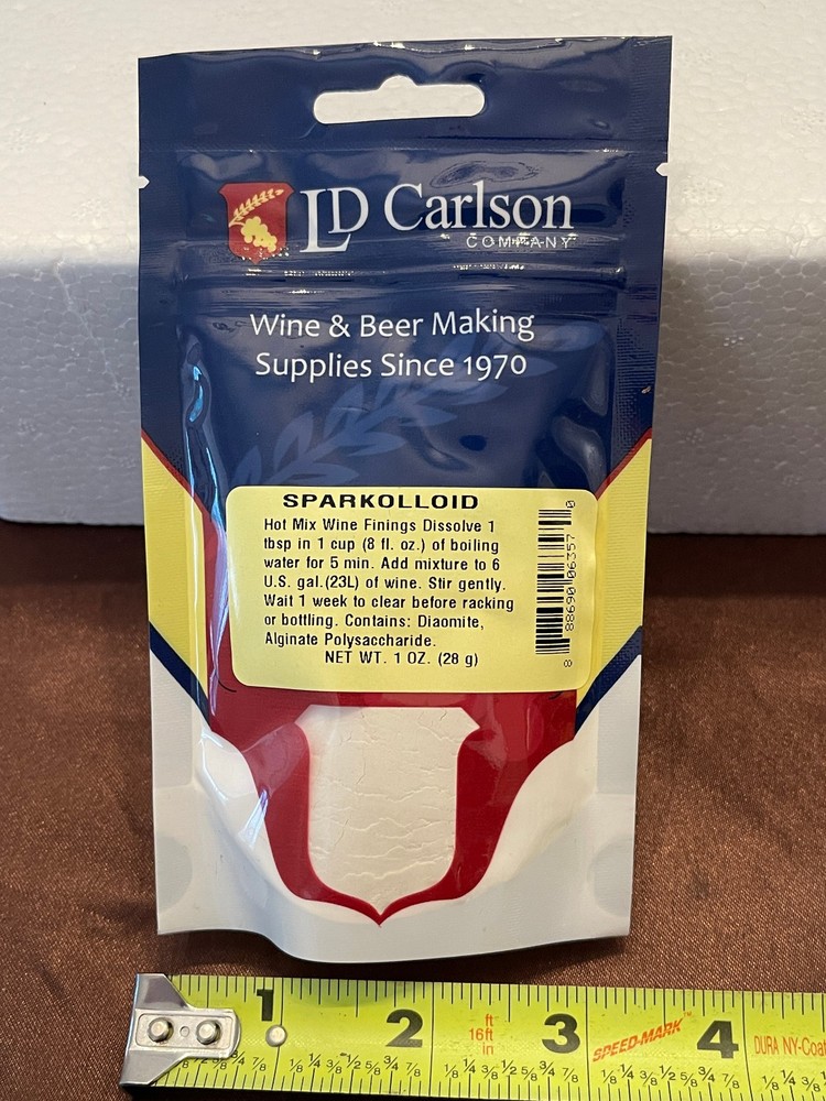 Sparkolloid Clarifying Agent 1 oz, for Wine or Beer LD Carlson
