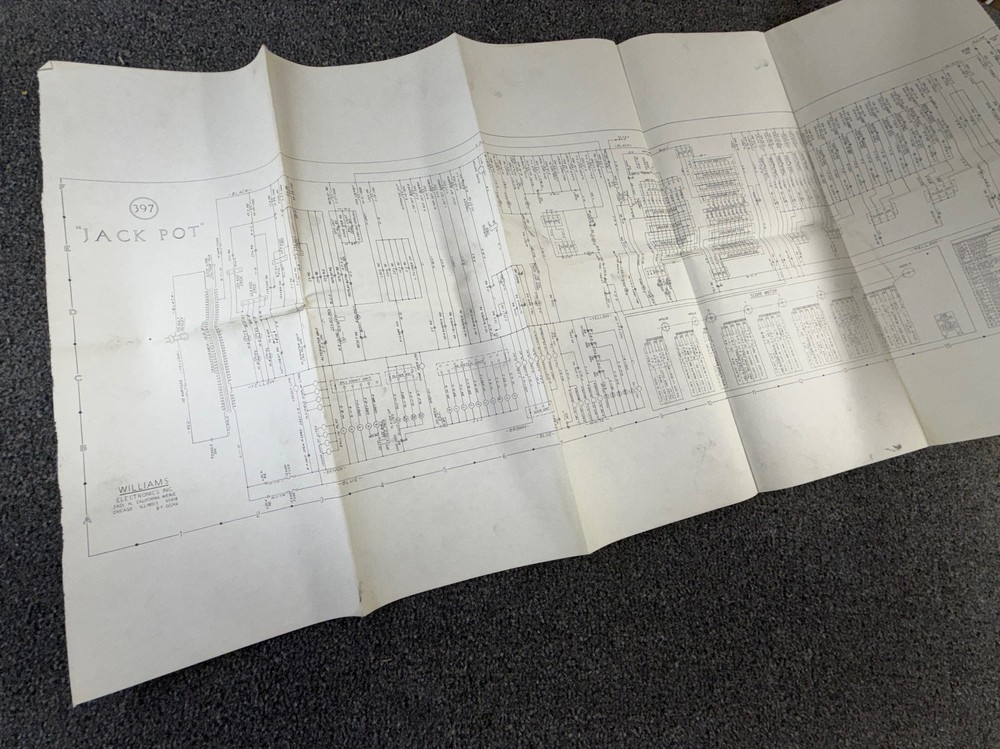 Williams Jackpot Pinball Machine Game Manual Schematics ORIGINAL