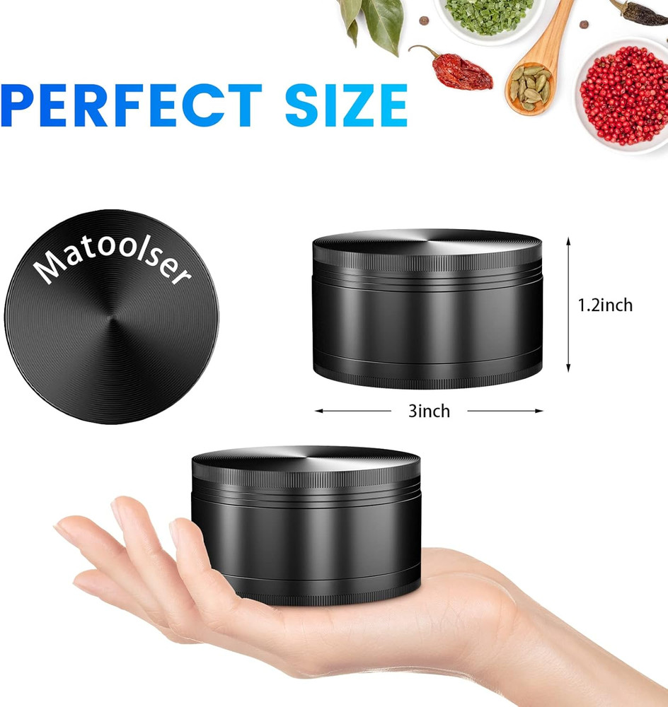 3 Inch Spice Grinder Mills for Kitchen (Black)