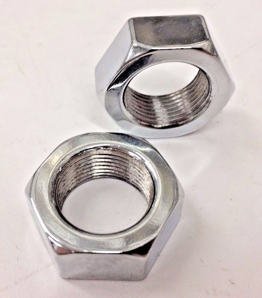 2 CHROME PLATED STEEL HEX NUTS 3/4"-20