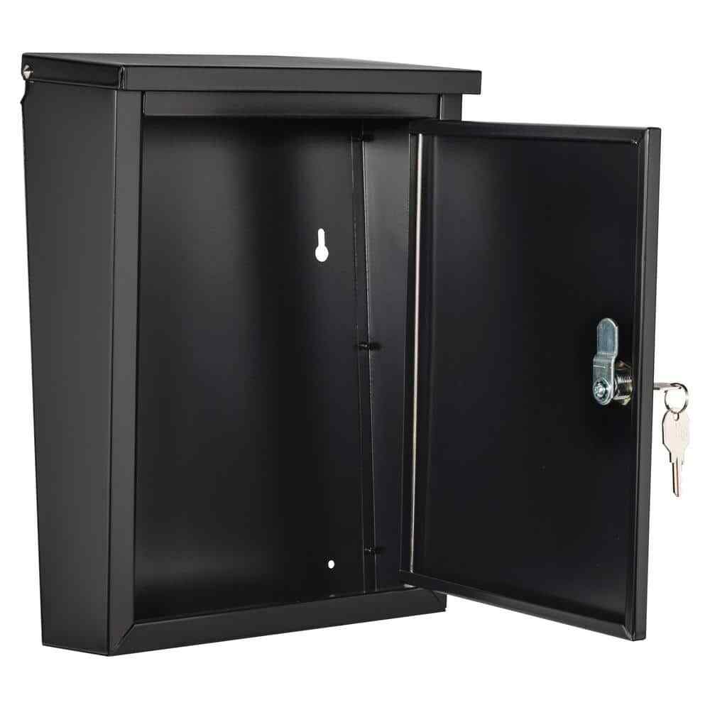 Architectural Mailboxes Chelsea Black, Small, Steel, Locking, Wall Mount Mailbox