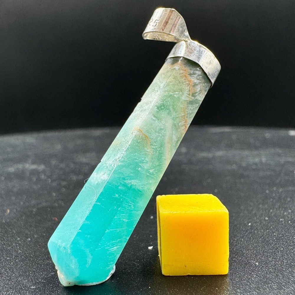 Aragonite pencil pendant - handcrafted stone