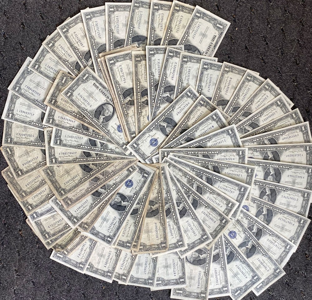 79pc 1935 D $1 Silver Certificate Blue Seal Notes Lot