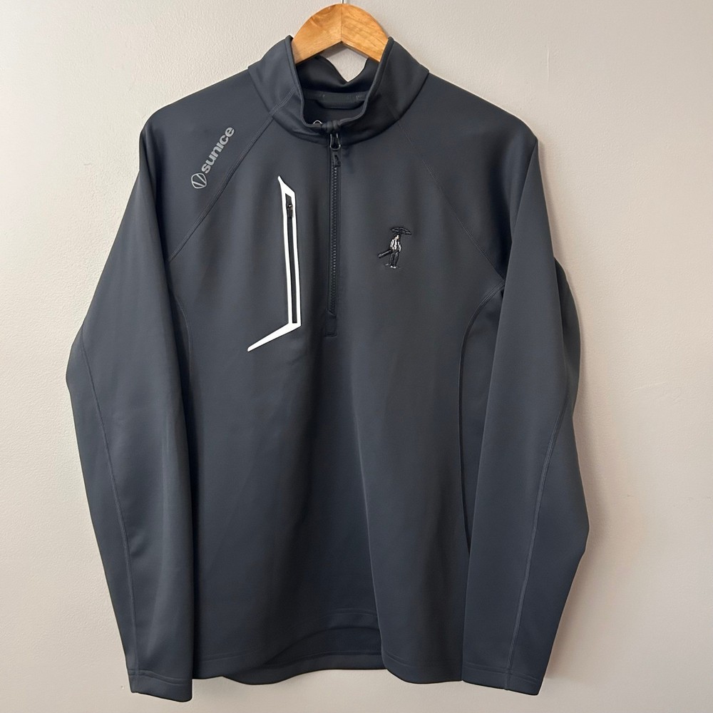 Sunice Mens Pullover Jacket Medium Gray 1/4 Zip Golf Performance Chest Pocket