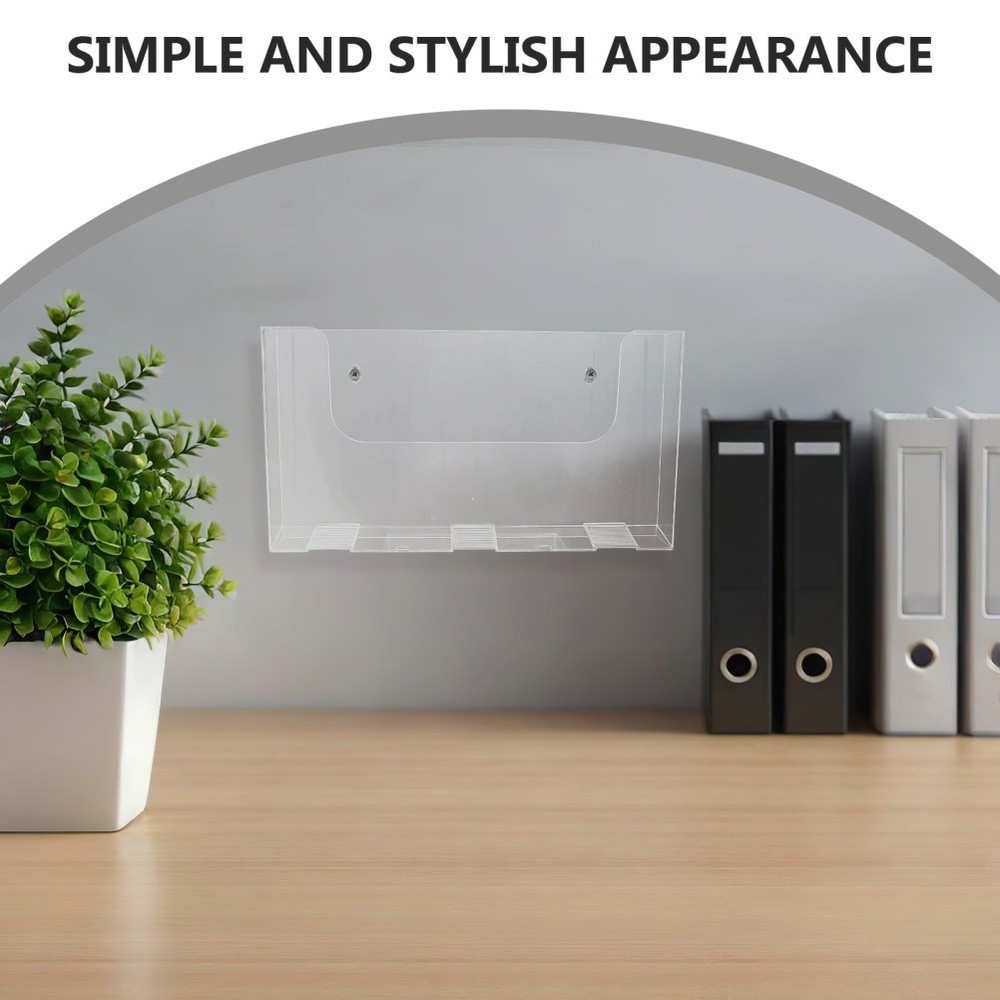 2 Pcs Acrylic Magazine Rack Wall Mounted Document Holder Display Stand