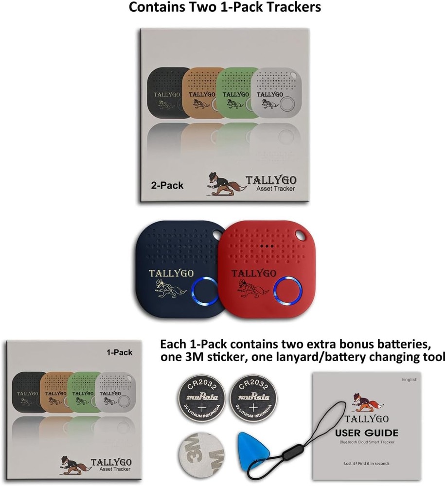 iOS & Android Compatible Bluetooth Tracker - Two-Way Separation Alerts Included