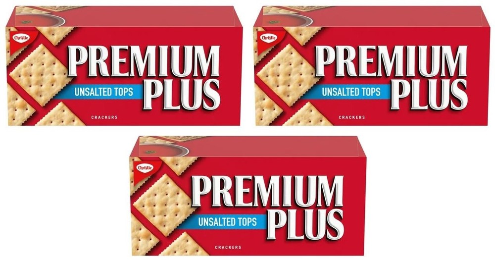 Premium Plus Unsalted Tops Crackers, 450g (3 Pack)