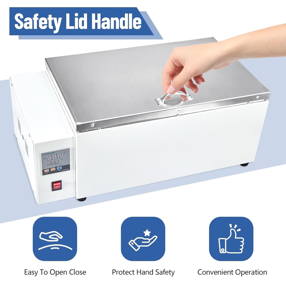 30L Water Bath Heating Lab Water Bath Heater 1500 W Thermostatic Timer Function