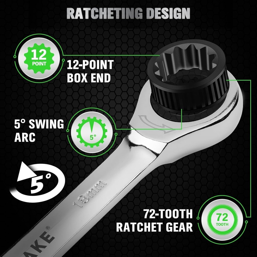 Automotive Mechanic Tool Set - Ratchet Combination Wrenches