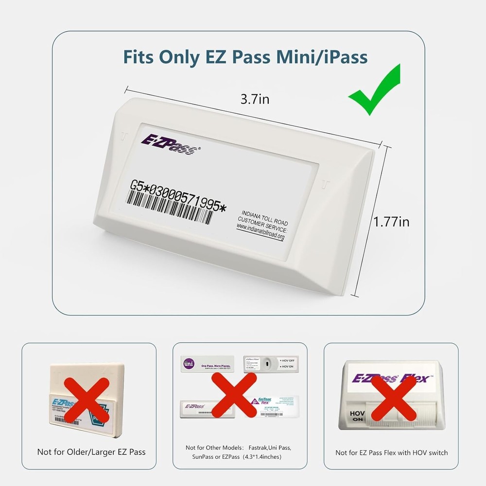 Ezpass Holder for Windshield - Super Strong Suction Cups for Secure Toll Pass an