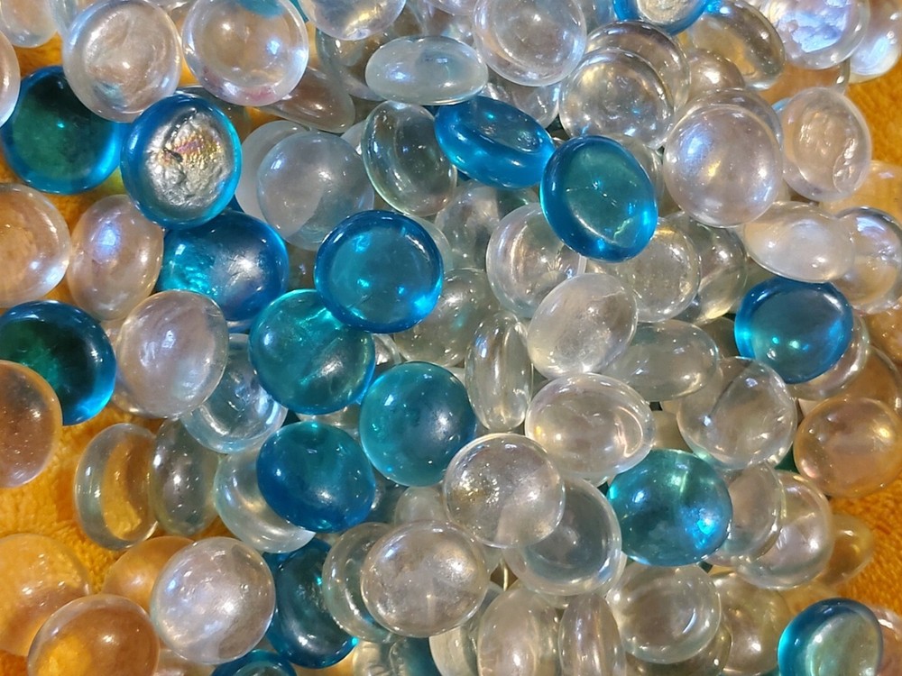 Glass Gems Clear And Blue 2.3lbs